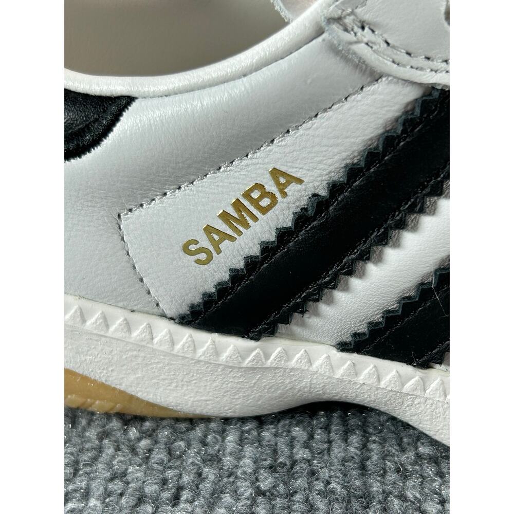 Adidas Samba MN White Black Gum Leather Sneakers WM 5.5 Y4.5 - Picture 5 of 12